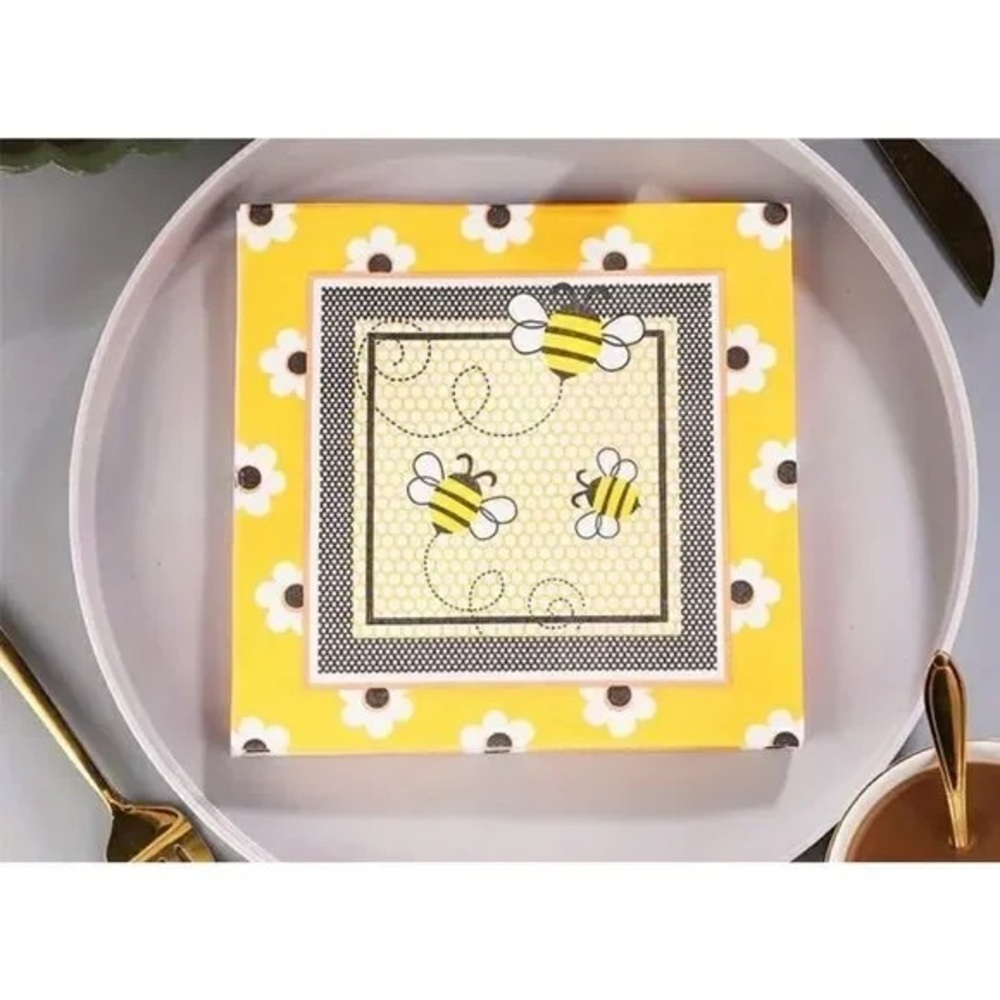 Bee Theme Paper Napkins (32ct) Spring Baby Wedding Birthday Anniversary Party
